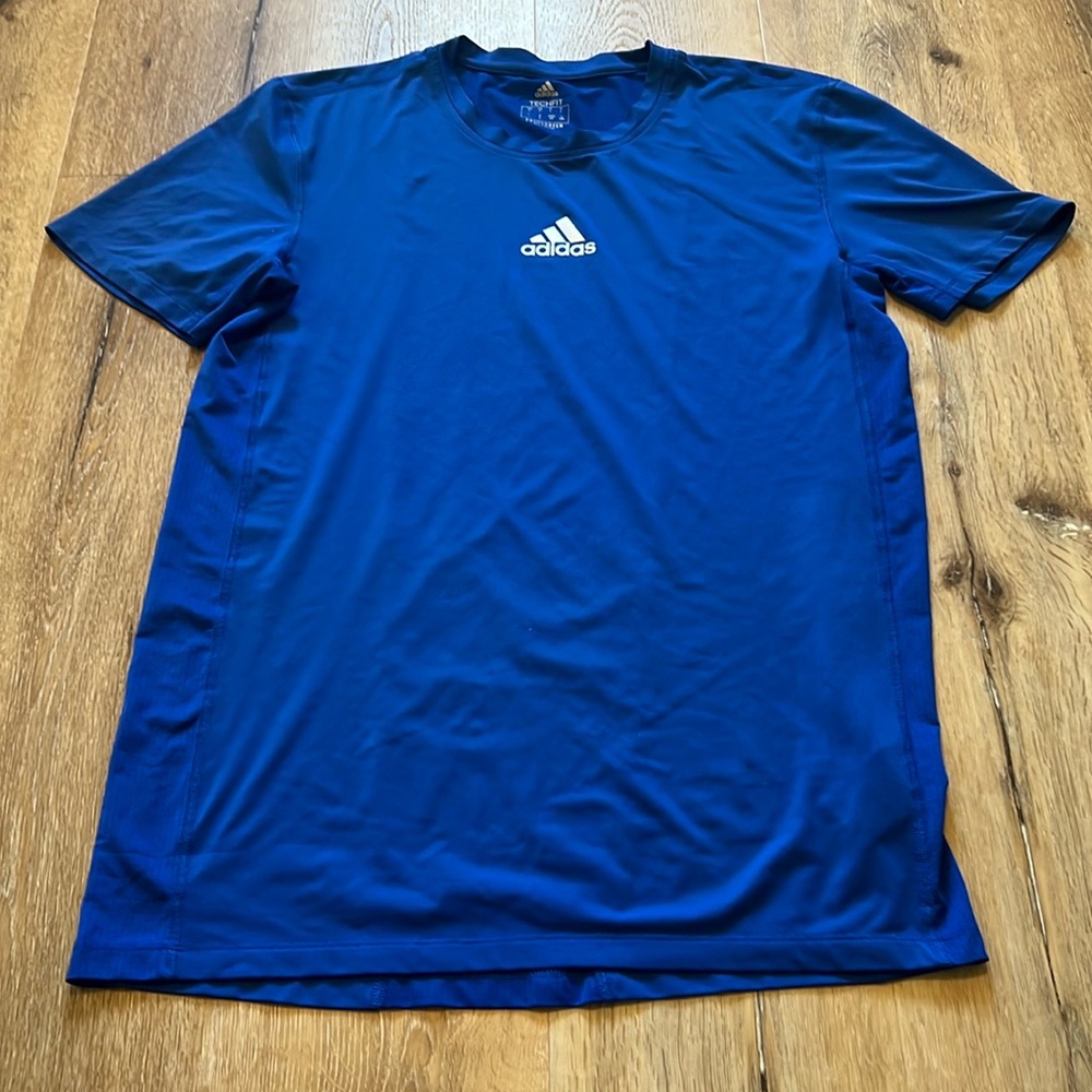 Blue Adidas tech fit compression shirt size L